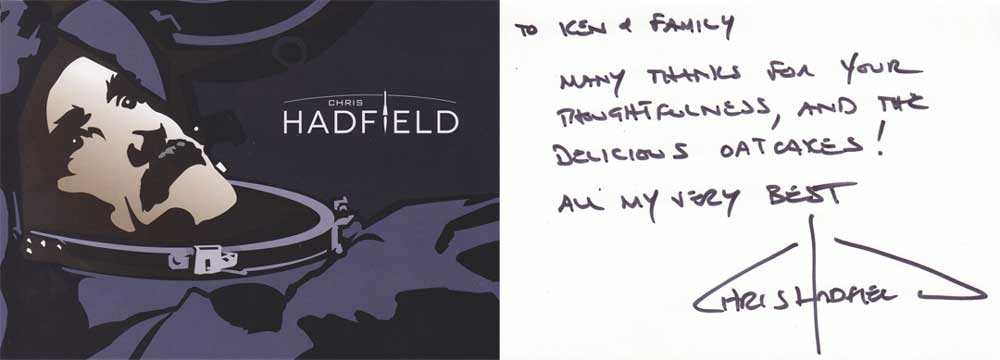 Card from ISS Commander Chris Hadfield